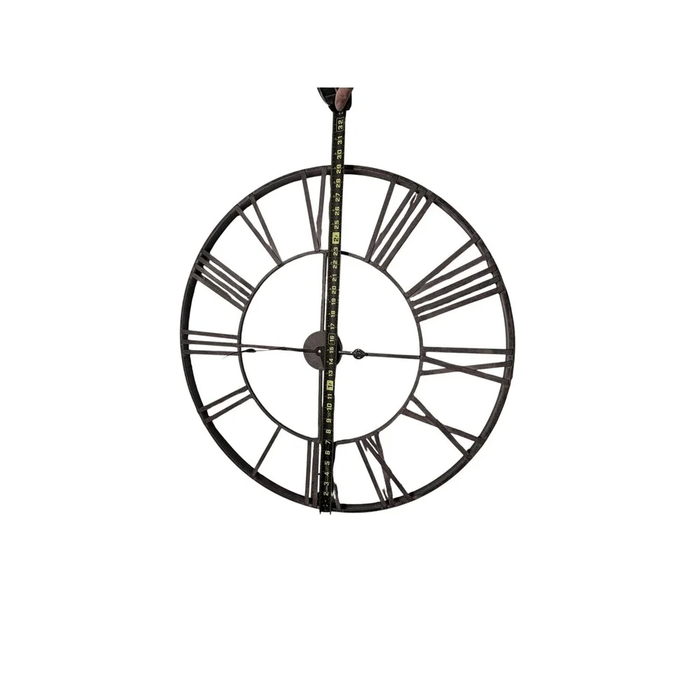 Unbranded Wall Clock Home 24in Dark Bronze Excellent Roman Numeral Industrial